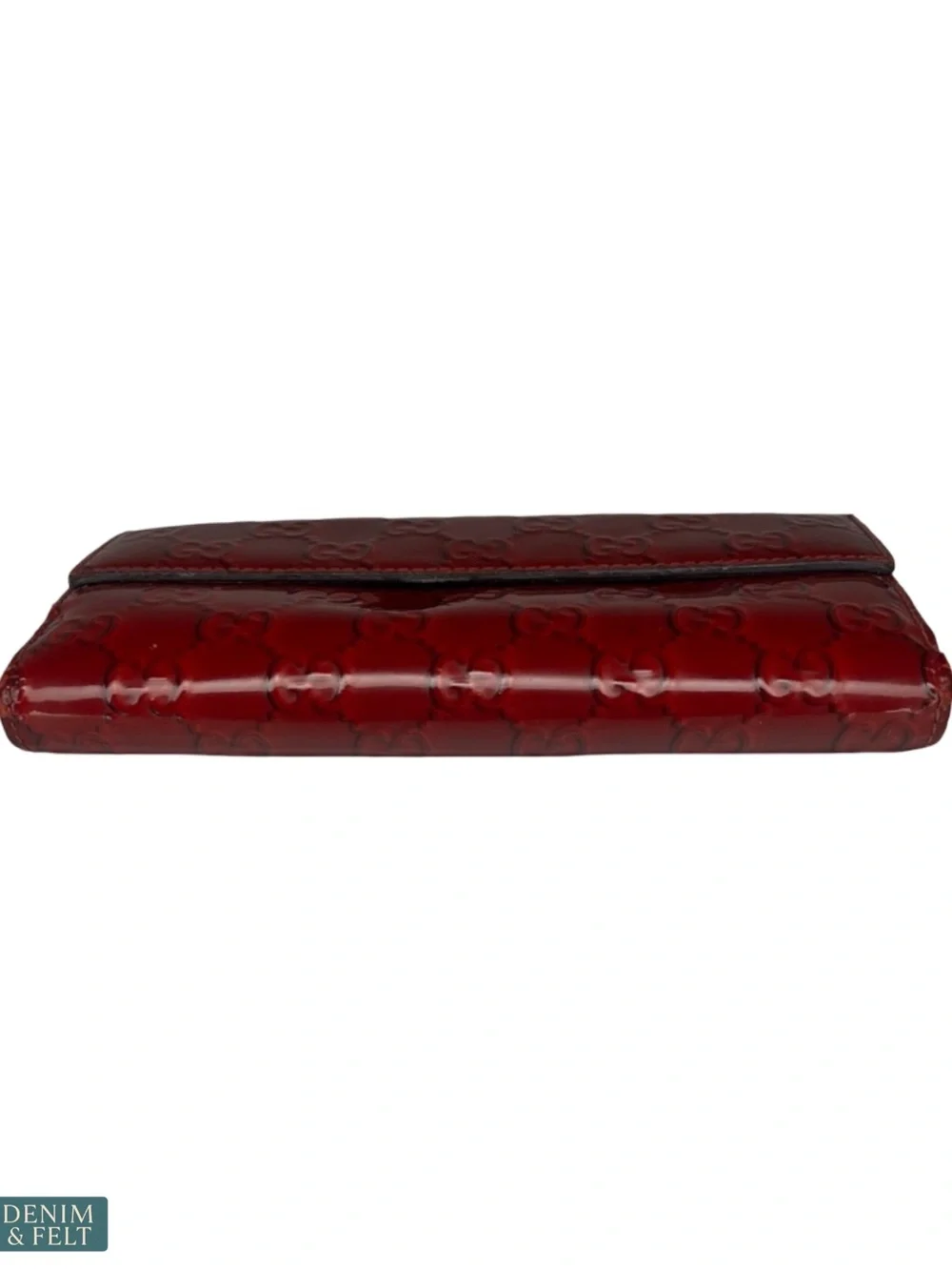 Gucci Red Guccissima Patent Leather Heart Logo Wallet‎ Bifold Vintage - Picture 4 of 13
